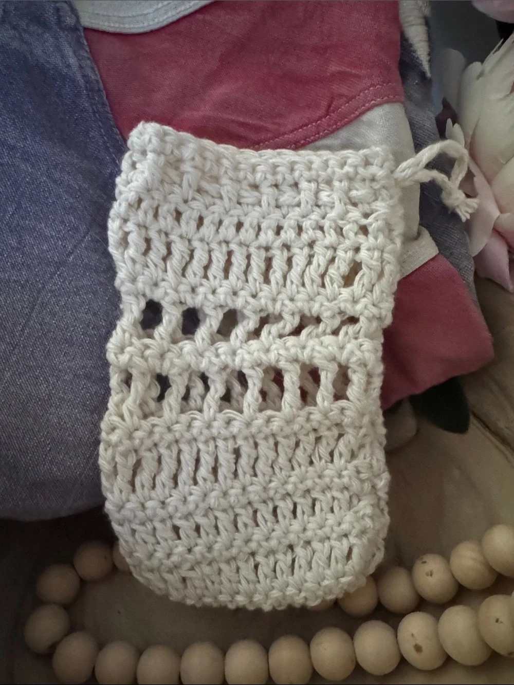 100% cotton Handmade soap bag